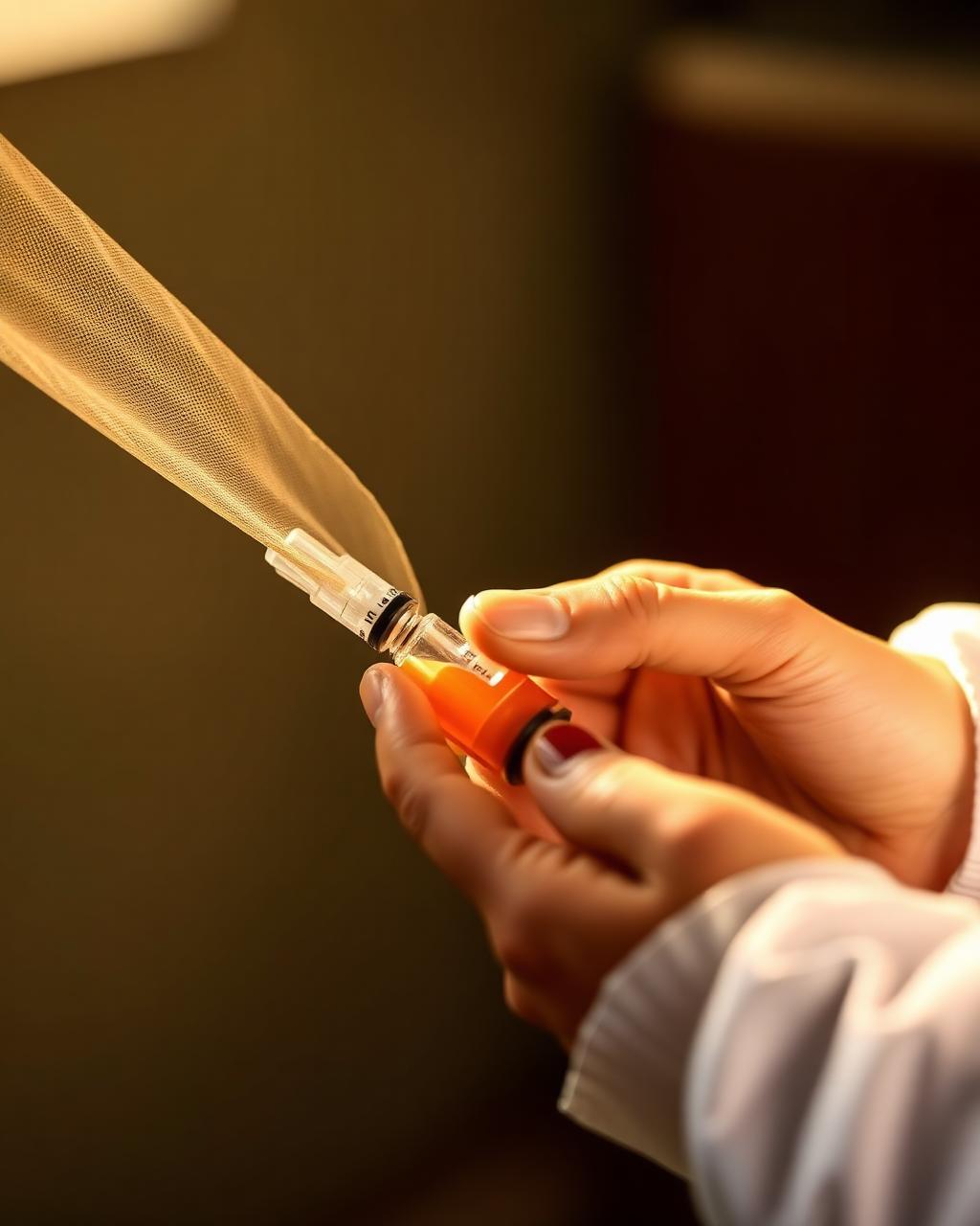 Healthcare worker preparing a vaccine