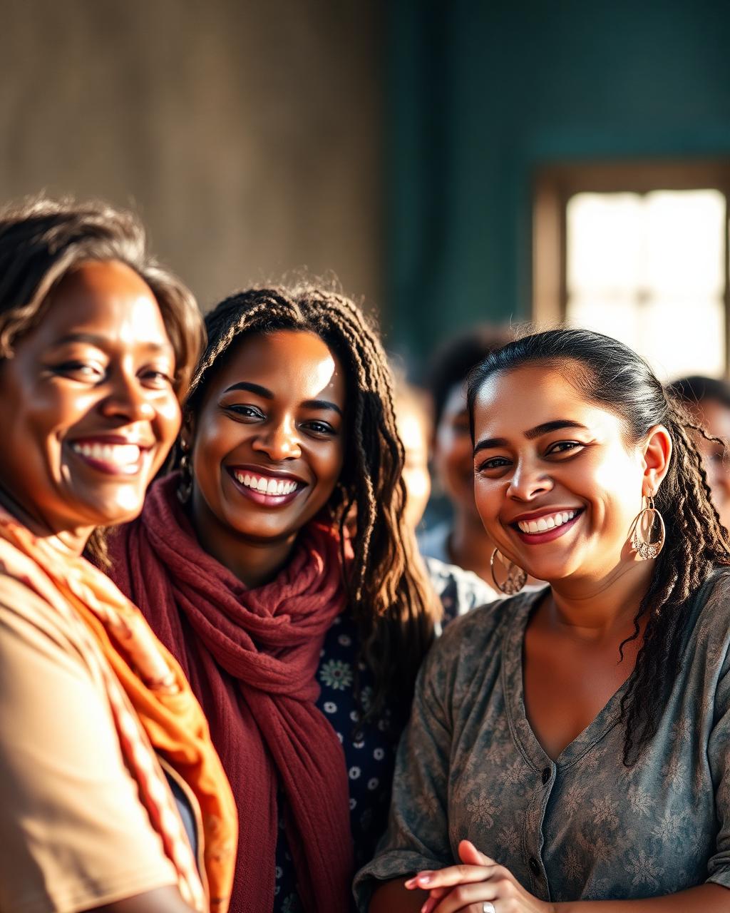 Group of women smiling together